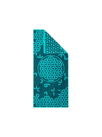 THE SPIRIT OF OM | Serviette de bain Happy Flower of Life rubis/corail | petrol